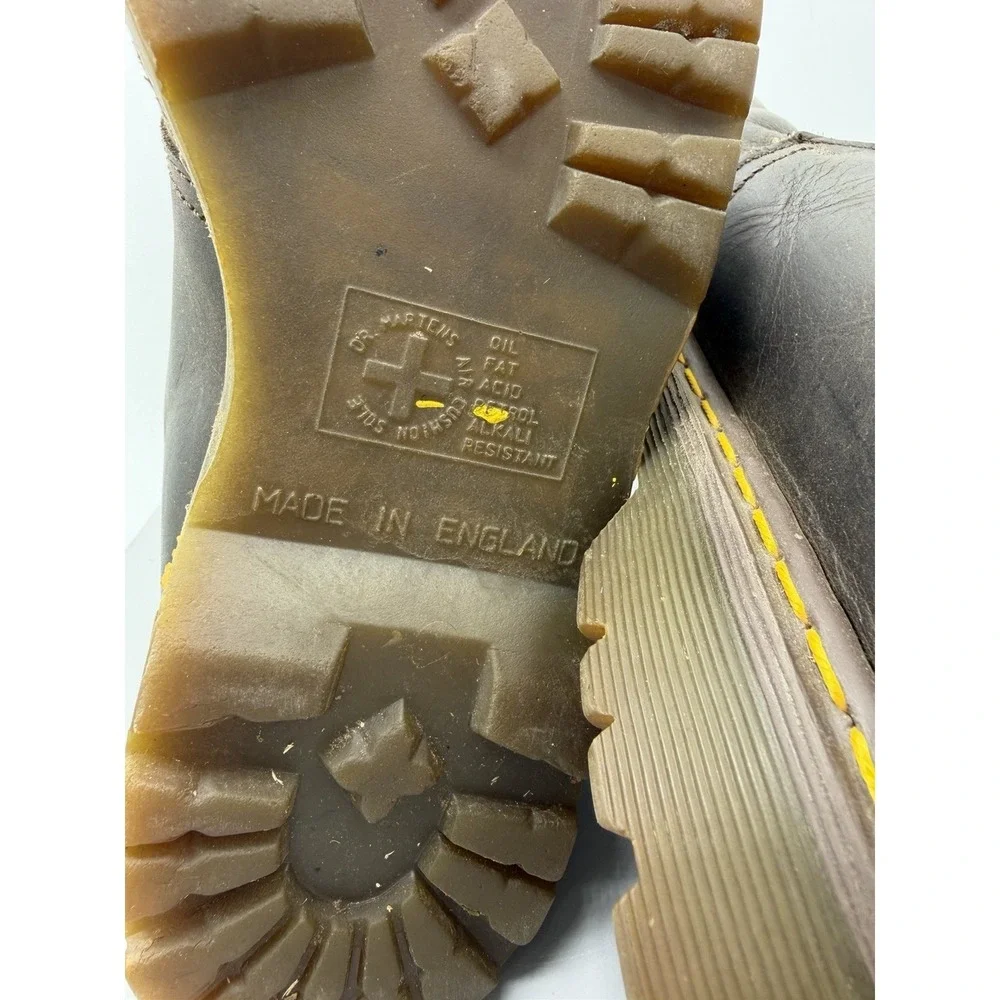 Dr. Martens Boots Brown Made in England  Leather Grunge Mens Size US 9